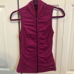 Bebe Sport Workout Top with Zipper and Hood